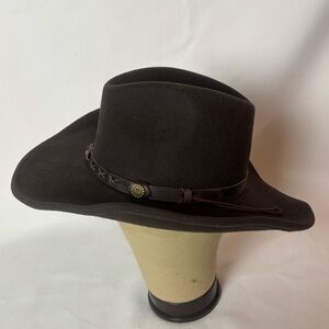 Twister Dakota 100% Wool Felt Size Medium Cowboy Hat Western Wear Brown Rancher